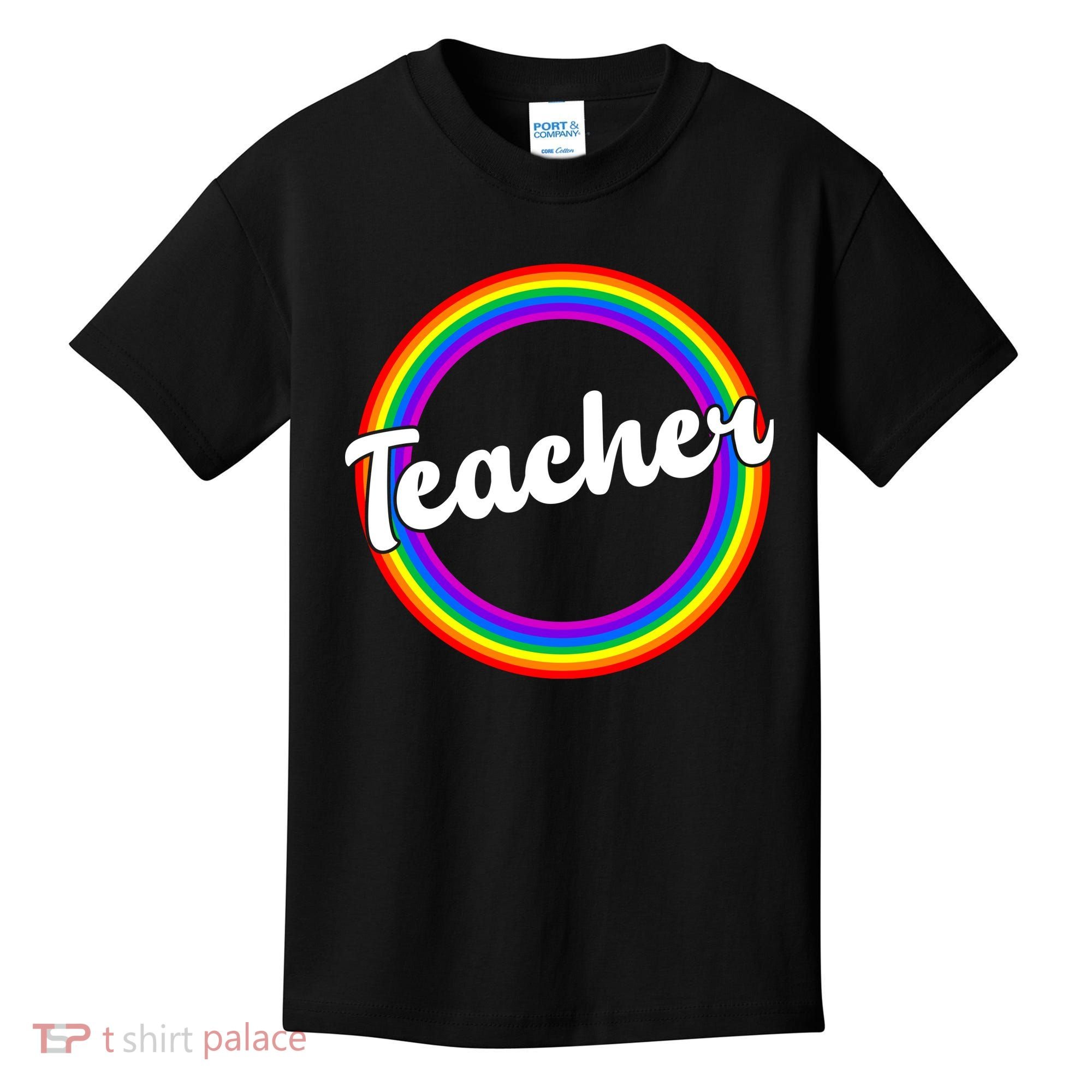 Teacher Rainbow Retro Gift For Teacher Kids T-Shirt