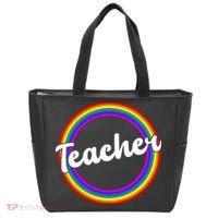 Teacher Rainbow Retro Gift For Teacher Tote Bag thumb 0