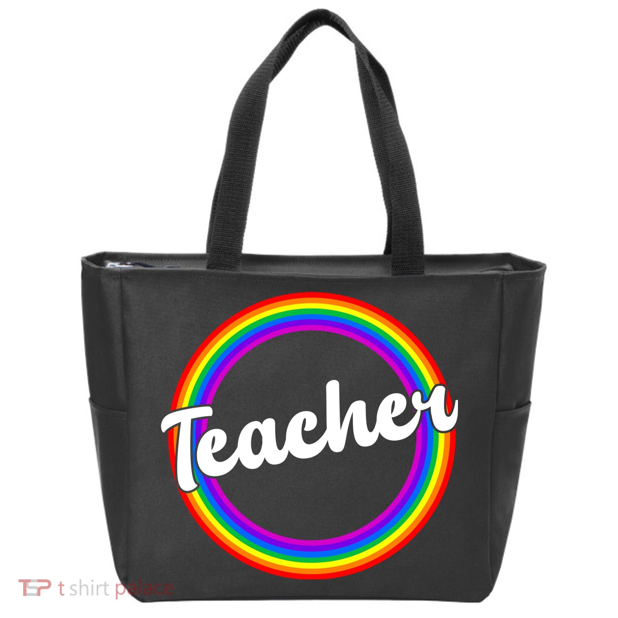 Teacher Rainbow Retro Gift For Teacher Tote Bag