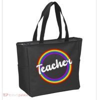 Teacher Rainbow Retro Gift For Teacher Tote Bag thumb 2