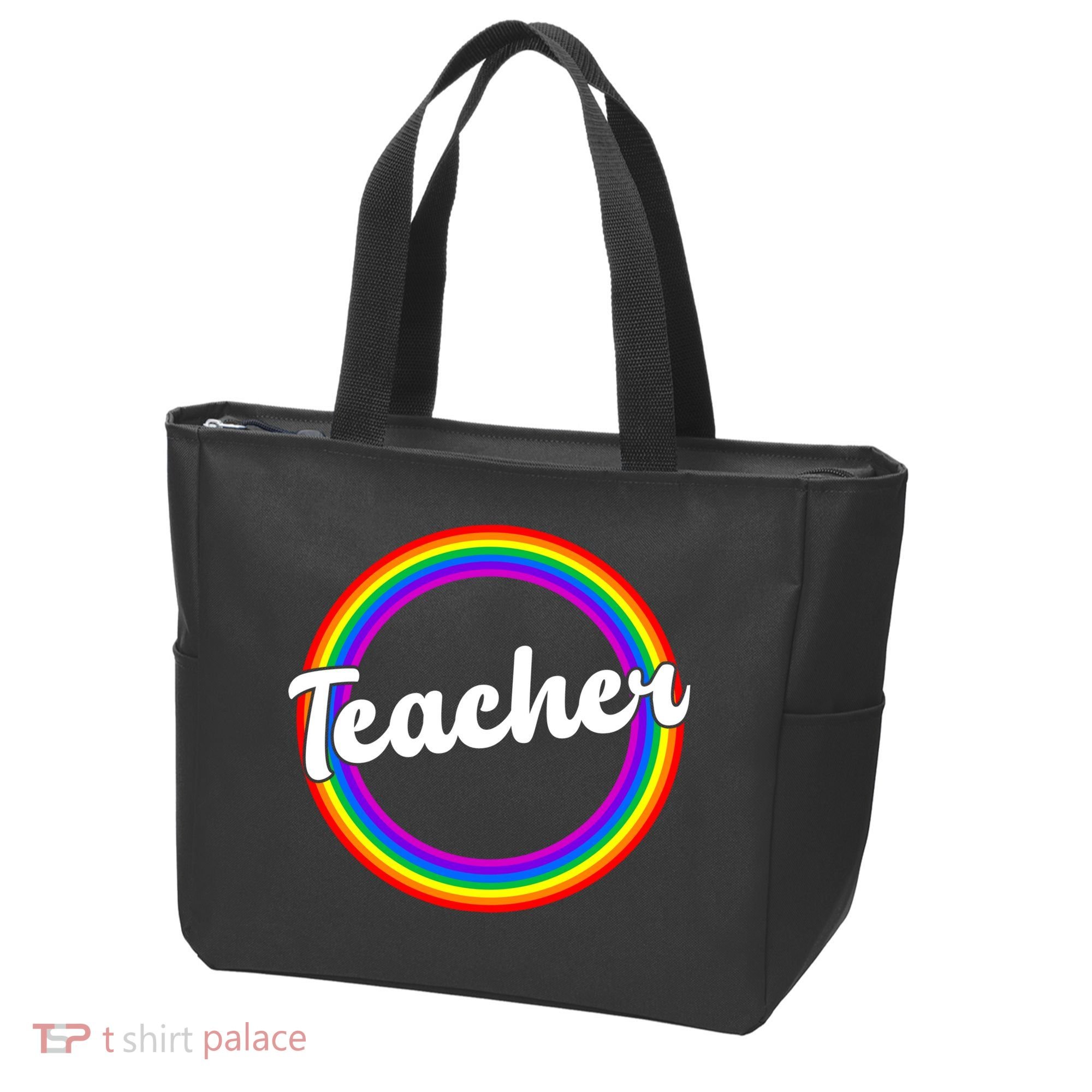 Teacher Rainbow Retro Gift For Teacher Tote Bag