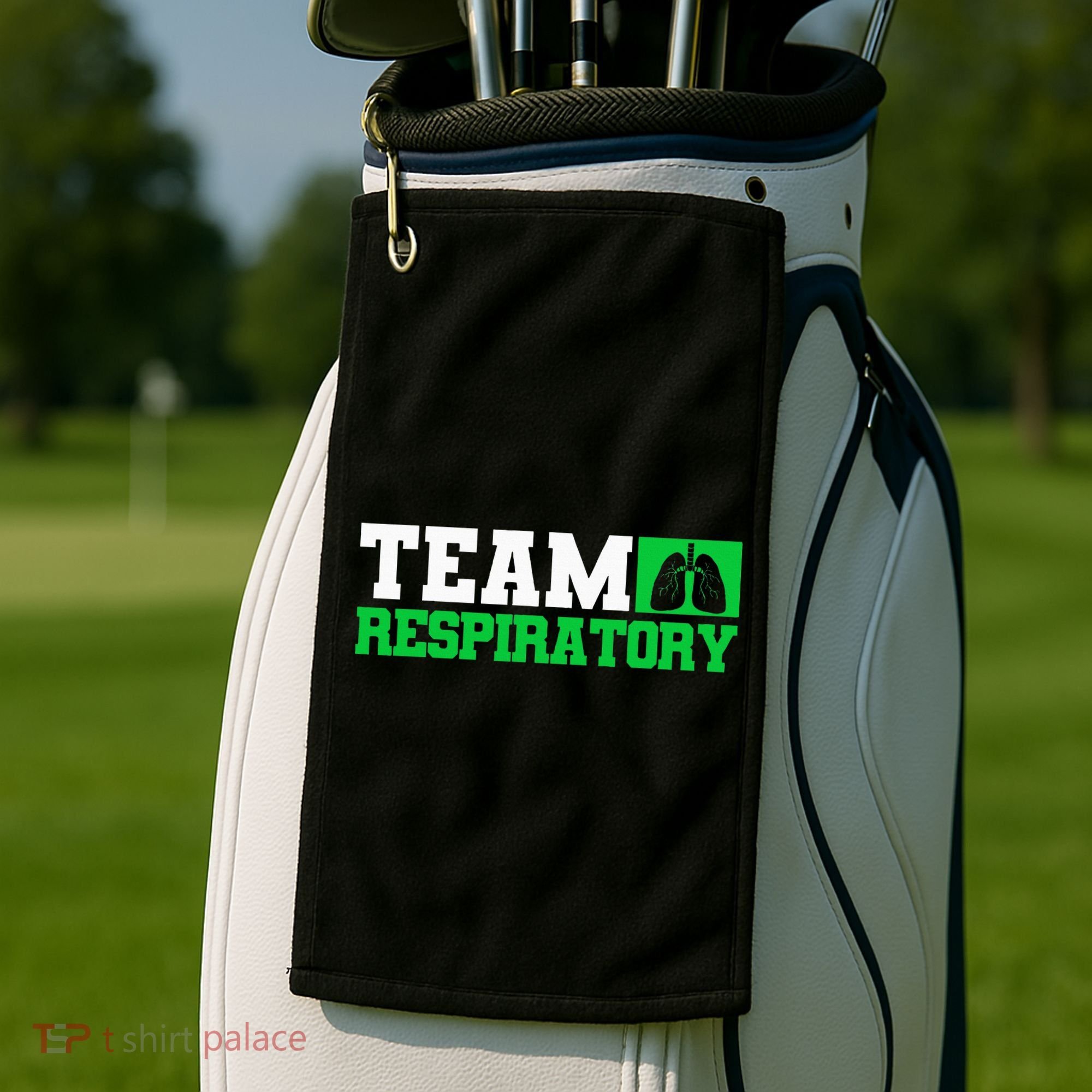 Team Respiratory Respirotary Therapist funny Golf Towel