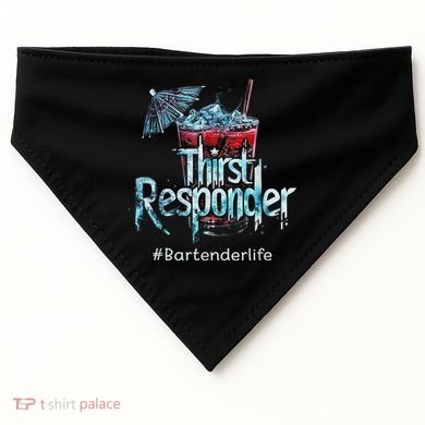 Thirst Response Responder Funny Bartender Mixologists USA-Made Doggie Bandana