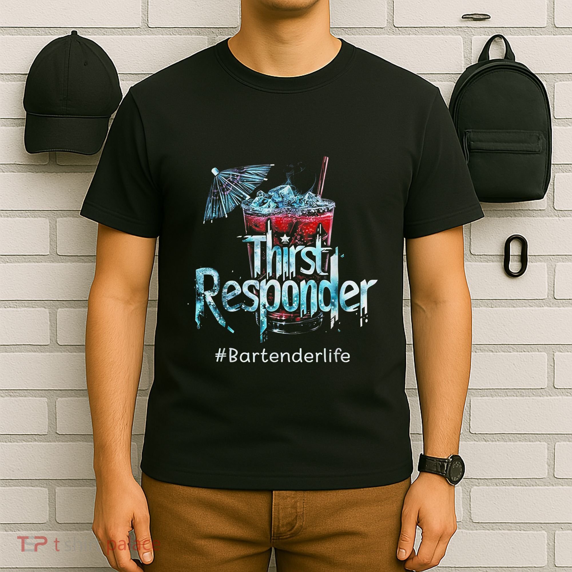 Thirst Response Responder Funny Bartender Mixologists T-Shirt