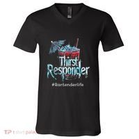 Thirst Response Responder Funny Bartender Mixologists V-Neck T-Shirt thumb 0