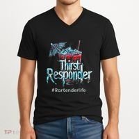 Thirst Response Responder Funny Bartender Mixologists V-Neck T-Shirt thumb 2