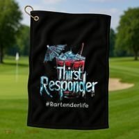 Thirst Response Responder Funny Bartender Mixologists Golf Towel thumb 1