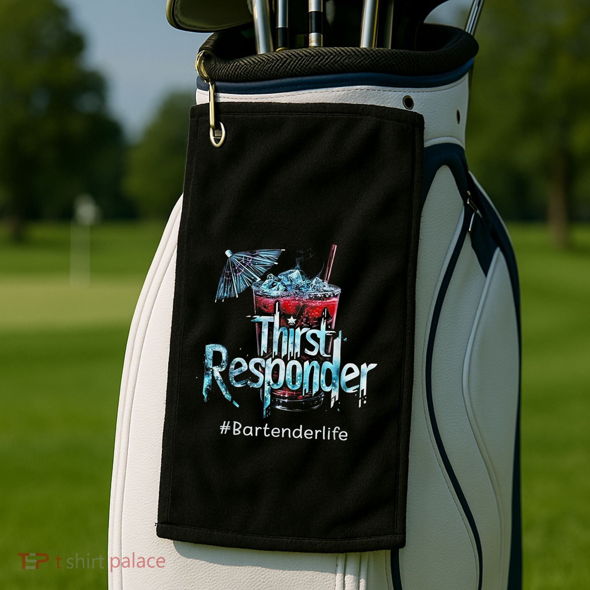 Thirst Response Responder Funny Bartender Mixologists Golf Towel