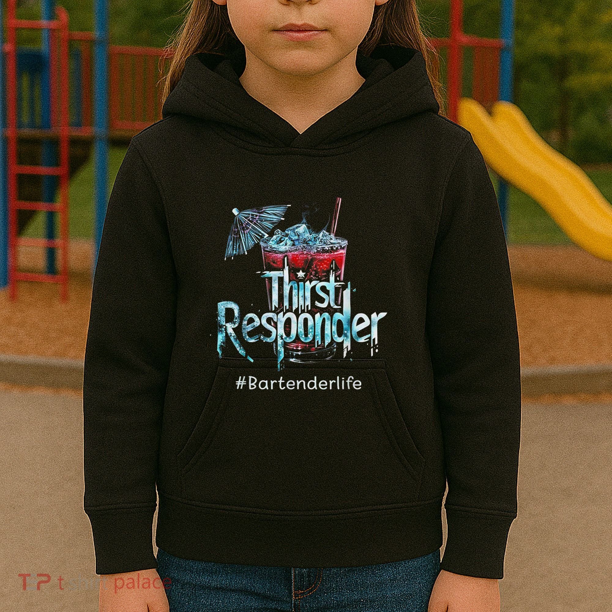 Thirst Response Responder Funny Bartender Mixologists Kids Hoodie