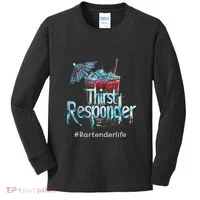 Thirst Response Responder Funny Bartender Mixologists Kids Long Sleeve Shirt thumb 0