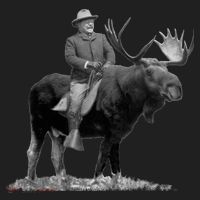 Teddy Roosevelt Riding A Bull Moose Women's Sweatshirt thumb 2