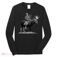 Teddy Roosevelt Riding A Bull Moose Long Sleeve Shirt thumb 0