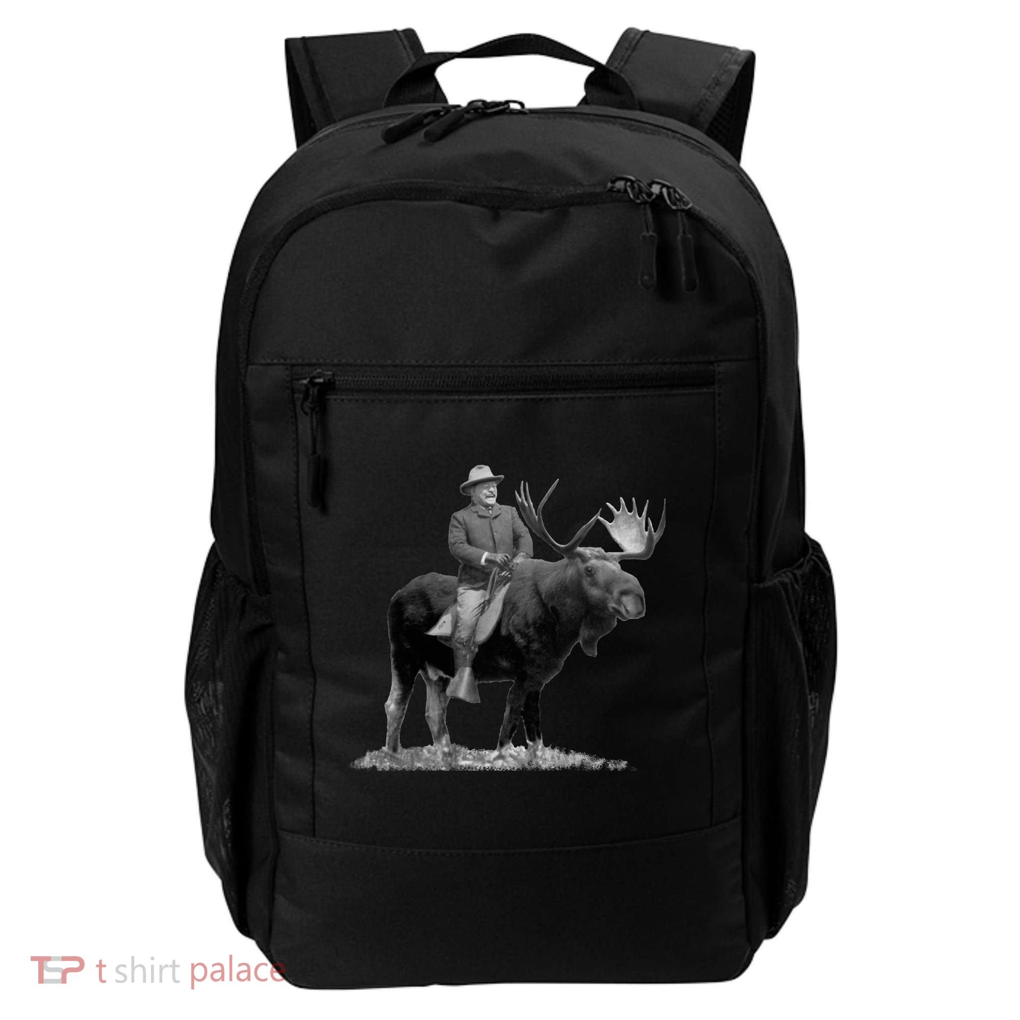 Teddy Roosevelt Riding A Bull Moose Backpack