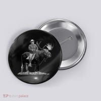 Teddy Roosevelt Riding A Bull Moose Button thumb 0