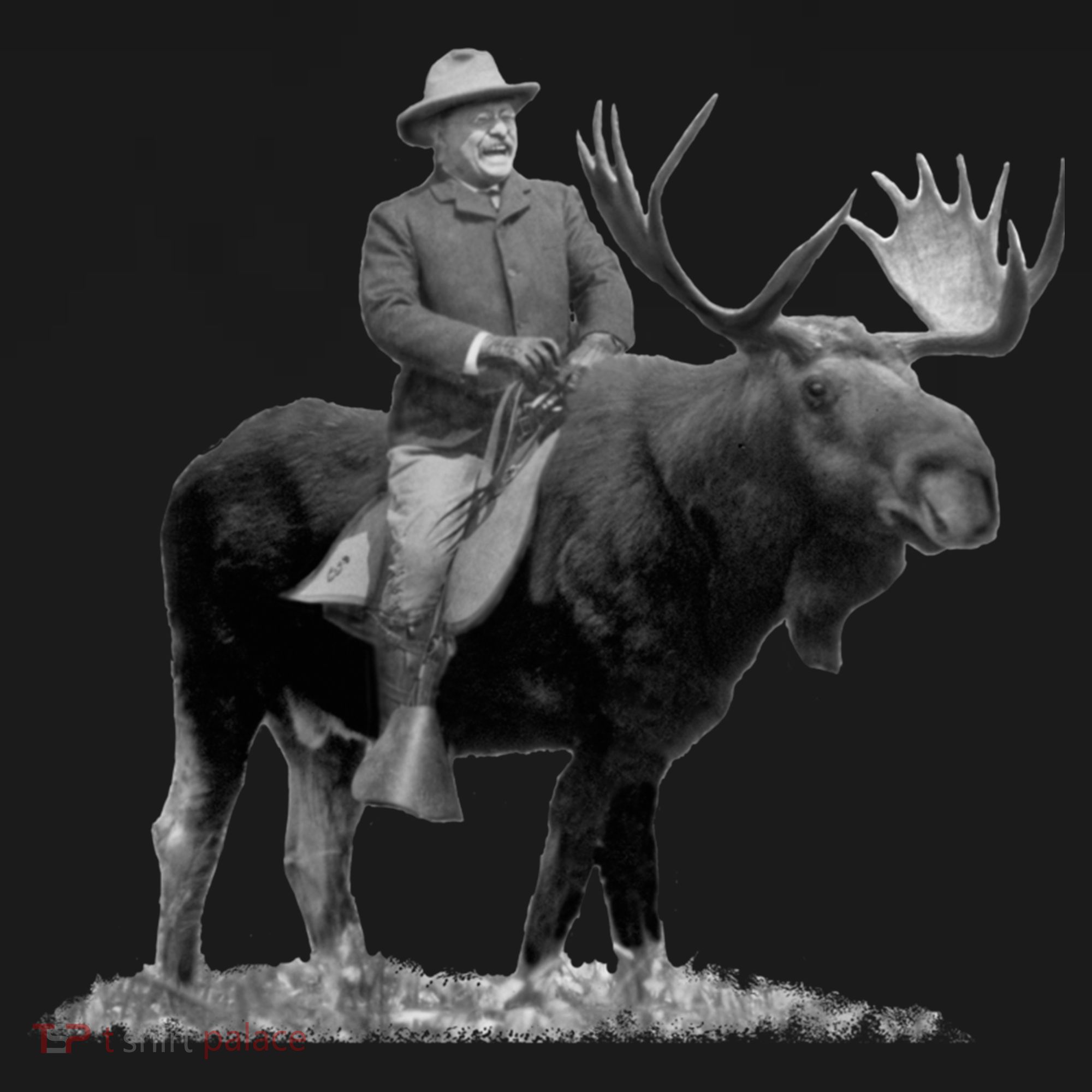 Teddy Roosevelt Riding A Bull Moose Bucket Hat