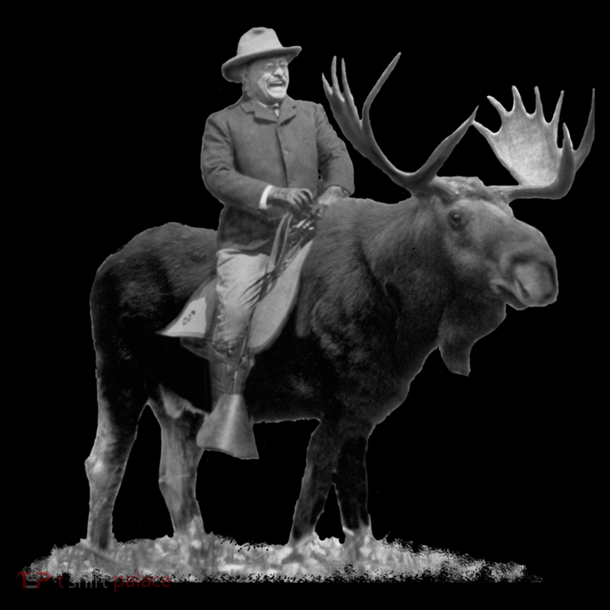Teddy Roosevelt Riding A Bull Moose Women's Hoodie