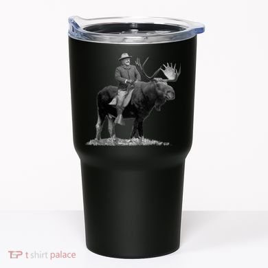 Teddy Roosevelt Riding A Bull Moose Tumbler