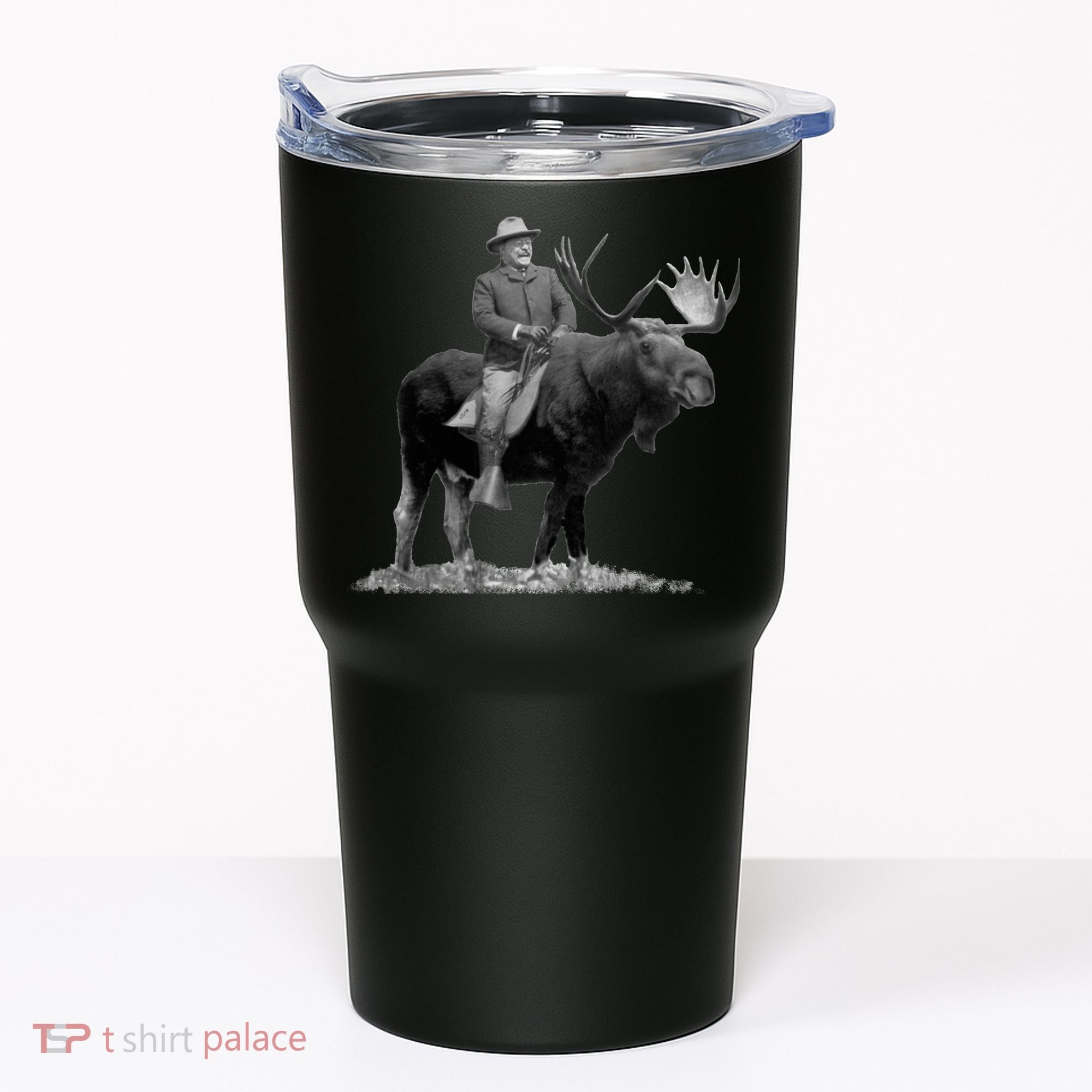 Teddy Roosevelt Riding A Bull Moose Tumbler