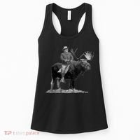 Teddy Roosevelt Riding A Bull Moose Women's Tank Top thumb 0