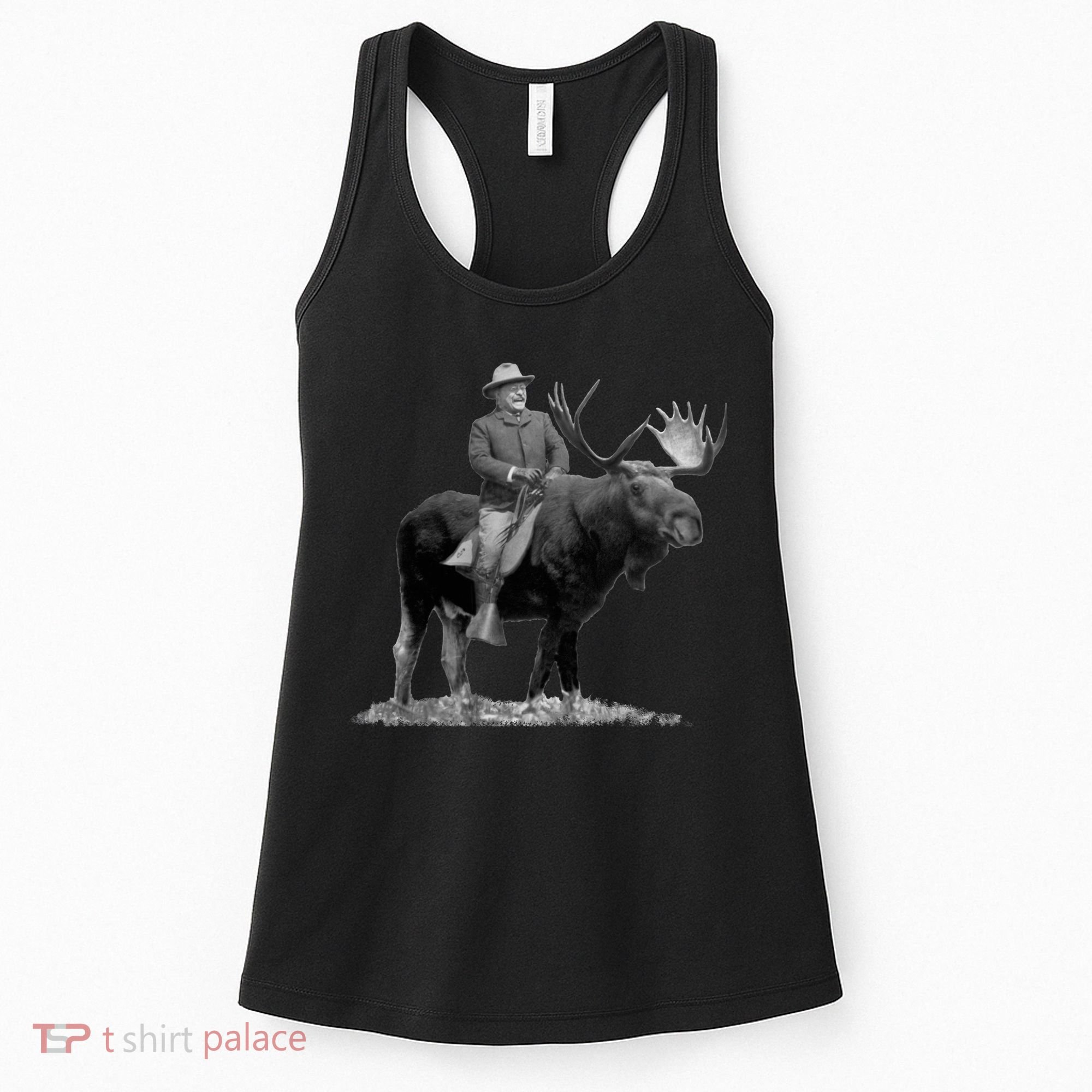 Teddy Roosevelt Riding A Bull Moose Women's Tank Top