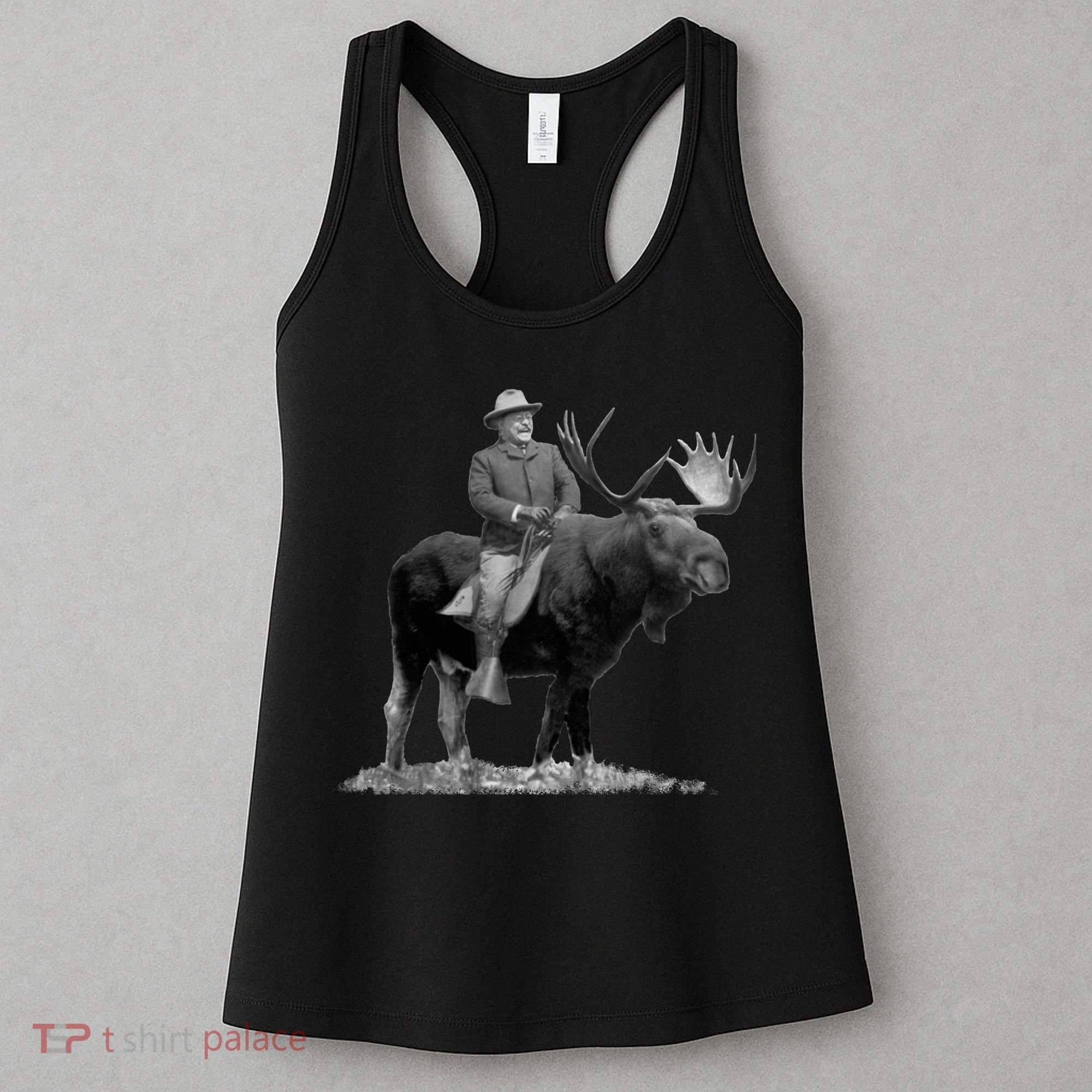 Teddy Roosevelt Riding A Bull Moose Women's Tank Top