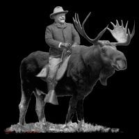 Teddy Roosevelt Riding A Bull Moose Toddler Hoodie thumb 2