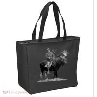 Teddy Roosevelt Riding A Bull Moose Tote Bag thumb 2