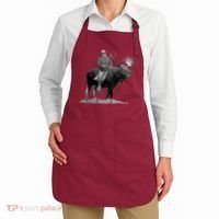 Teddy Roosevelt Riding A Bull Moose Apron thumb 2