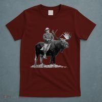 Teddy Roosevelt Riding A Bull Moose T-Shirt thumb 5