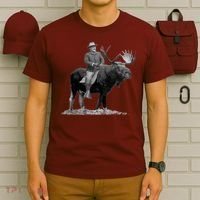 Teddy Roosevelt Riding A Bull Moose T-Shirt thumb 6