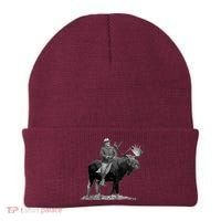 Teddy Roosevelt Riding A Bull Moose Beanie thumb 0
