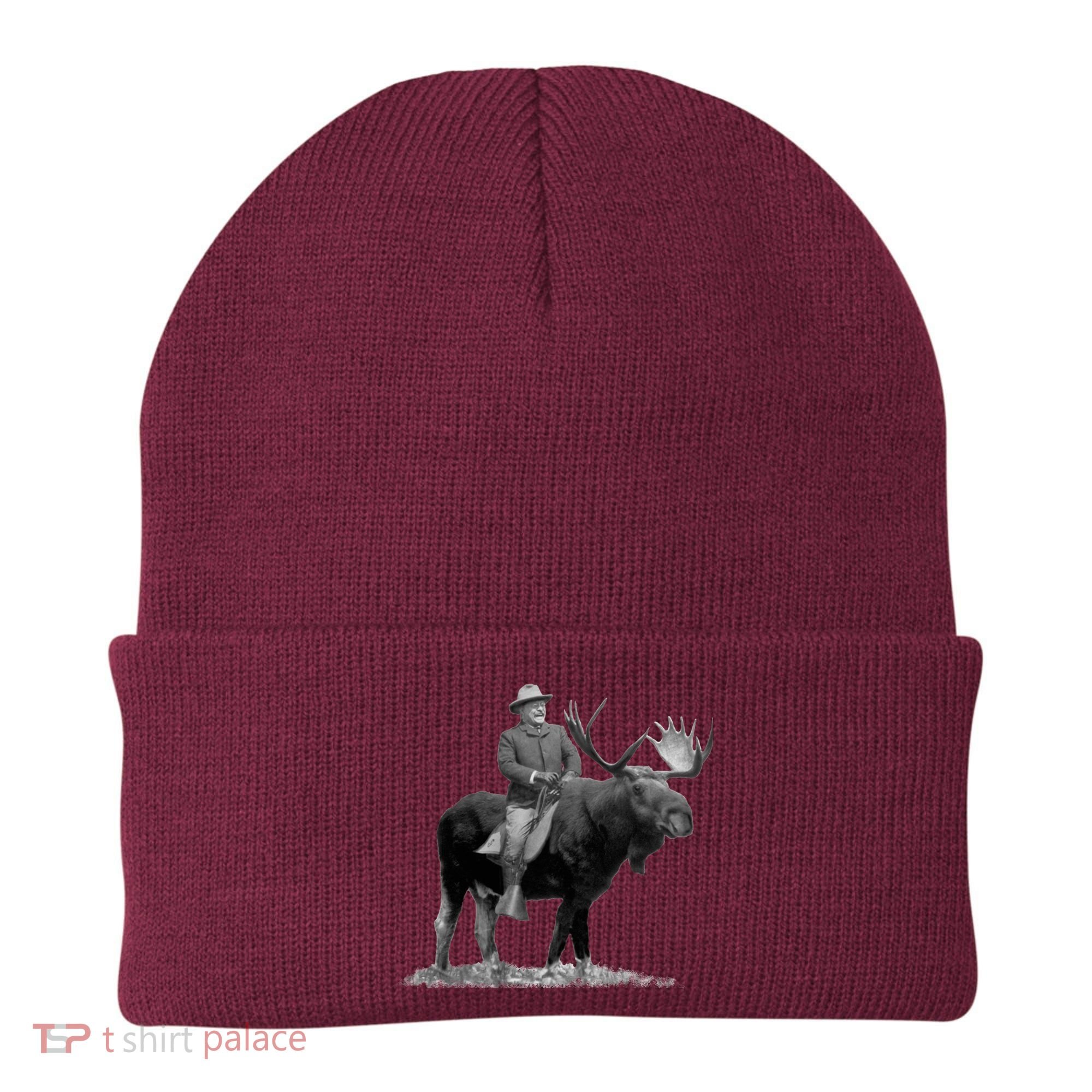Teddy Roosevelt Riding A Bull Moose Beanie