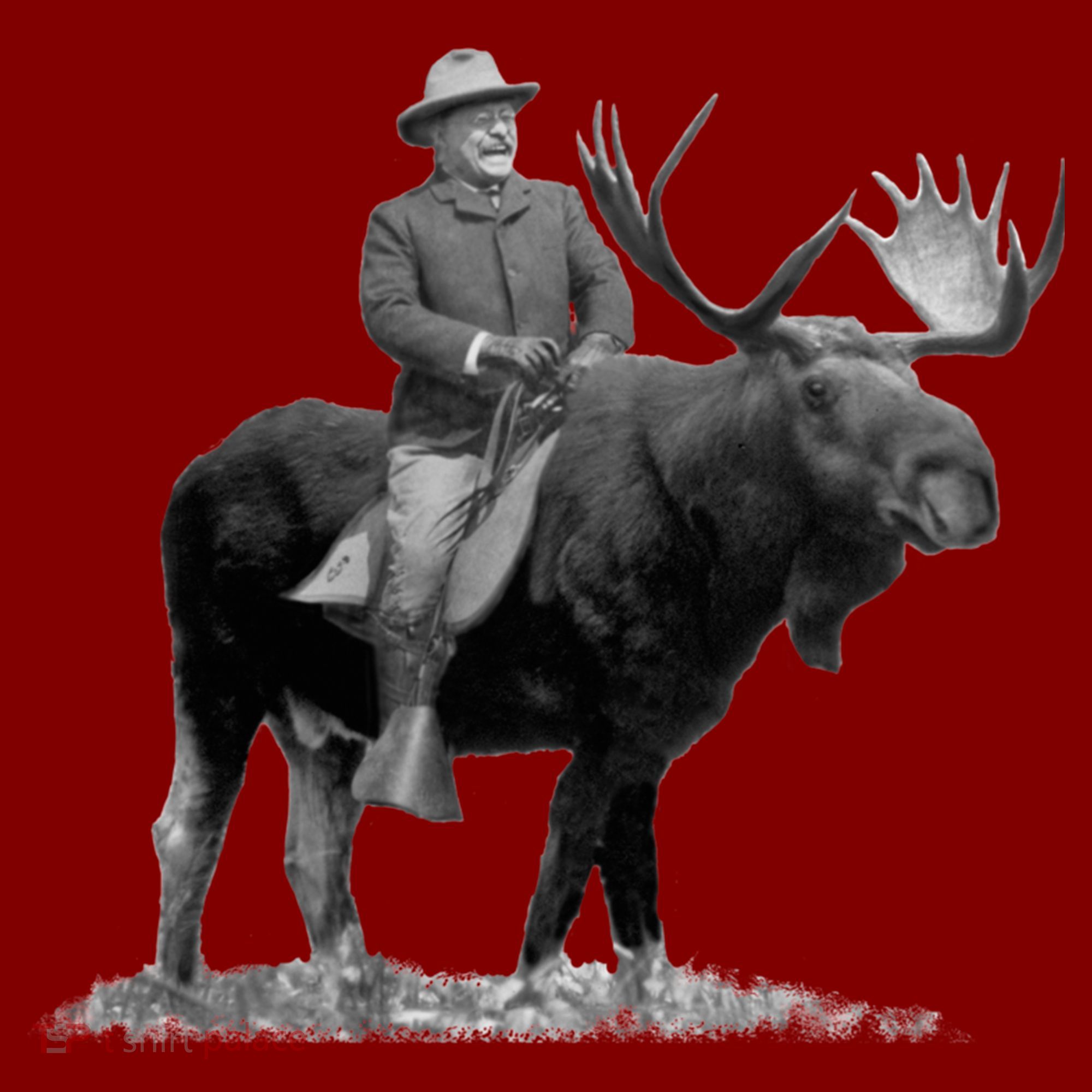 Teddy Roosevelt Riding A Bull Moose Mousepad