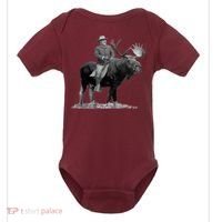 Teddy Roosevelt Riding A Bull Moose Baby Bodysuit thumb 0
