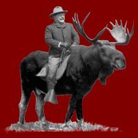 Teddy Roosevelt Riding A Bull Moose Hat thumb 2