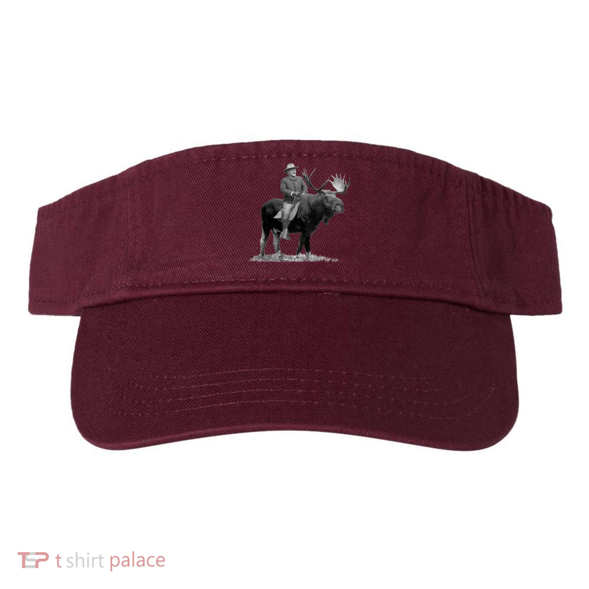 Teddy Roosevelt Riding A Bull Moose Visor