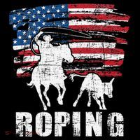 Team Roping Roper Usa American Flag Header Heeler Horse Stripe Pom Pom Beanie thumb 2