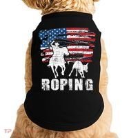 Team Roping Roper Usa American Flag Header Heeler Horse Doggie Tank thumb 0