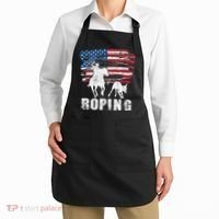 Team Roping Roper Usa American Flag Header Heeler Horse Apron thumb 2