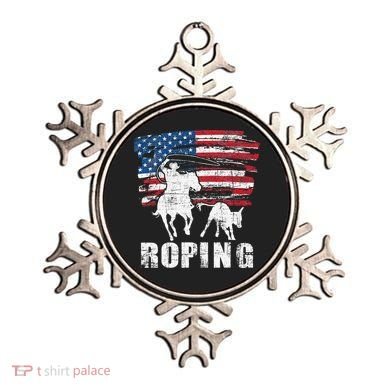 Team Roping Roper Usa American Flag Header Heeler Horse Ornament