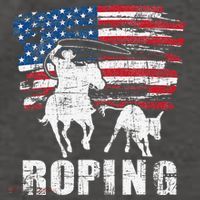 Team Roping Roper Usa American Flag Header Heeler Horse Vector Backpack thumb 2