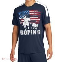 Team Roping Roper Usa American Flag Header Heeler Horse Sport-Tek Competitor United Soccer Jersey thumb 0