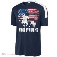 Team Roping Roper Usa American Flag Header Heeler Horse Sport-Tek Competitor United Soccer Jersey thumb 2