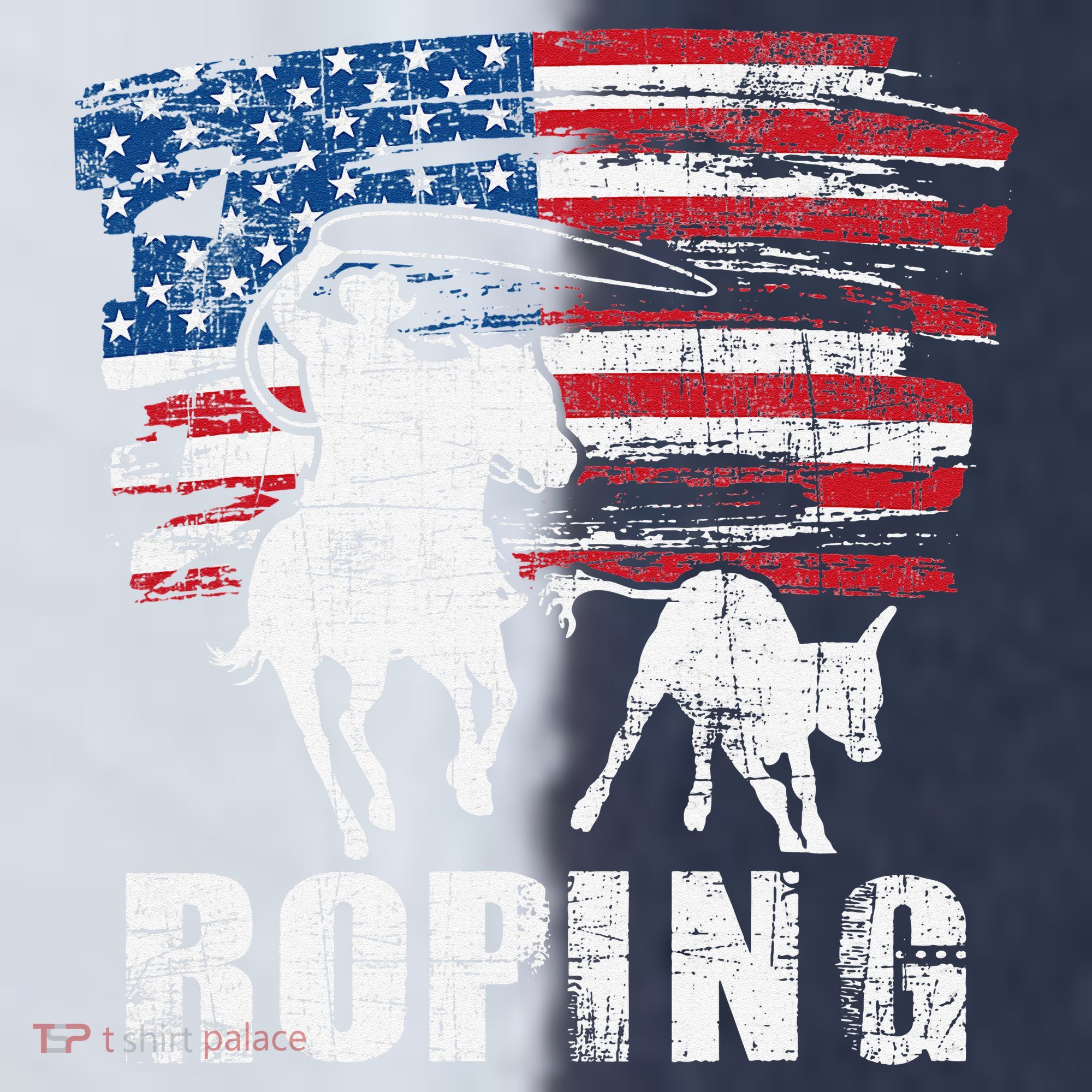 Team Roping Roper Usa American Flag Header Heeler Horse Sport-Tek Competitor United Soccer Jersey