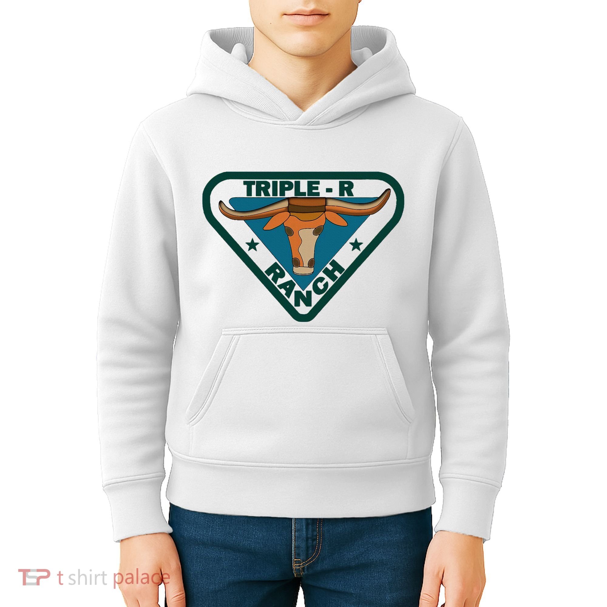 Triple R Ranch Western Cowboy Cowgirl Kids Hoodie