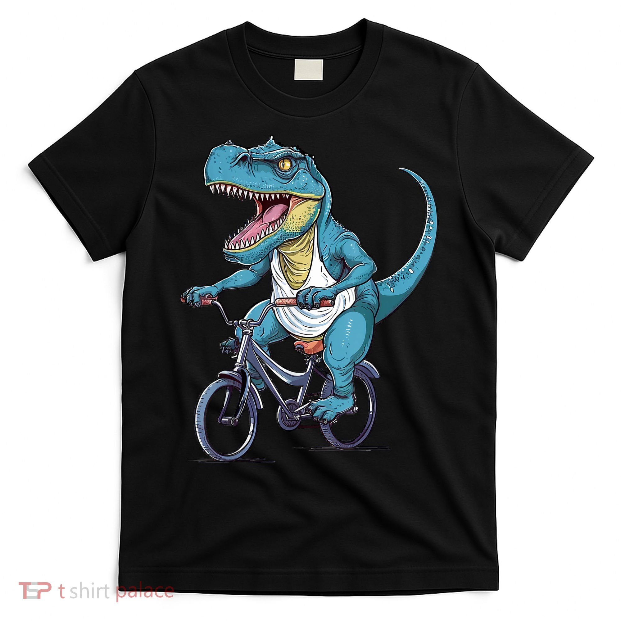 T Rex Riding Bike Funny Bicycle Rider Cycling Dinosaur T-Shirt