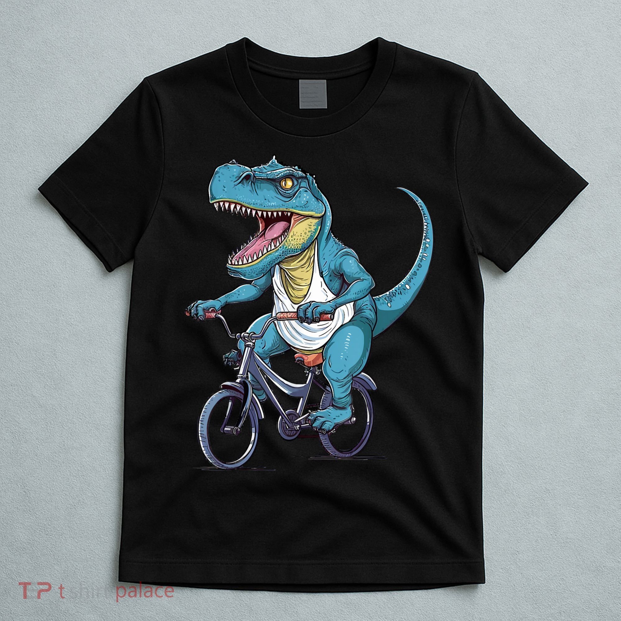 T Rex Riding Bike Funny Bicycle Rider Cycling Dinosaur T-Shirt