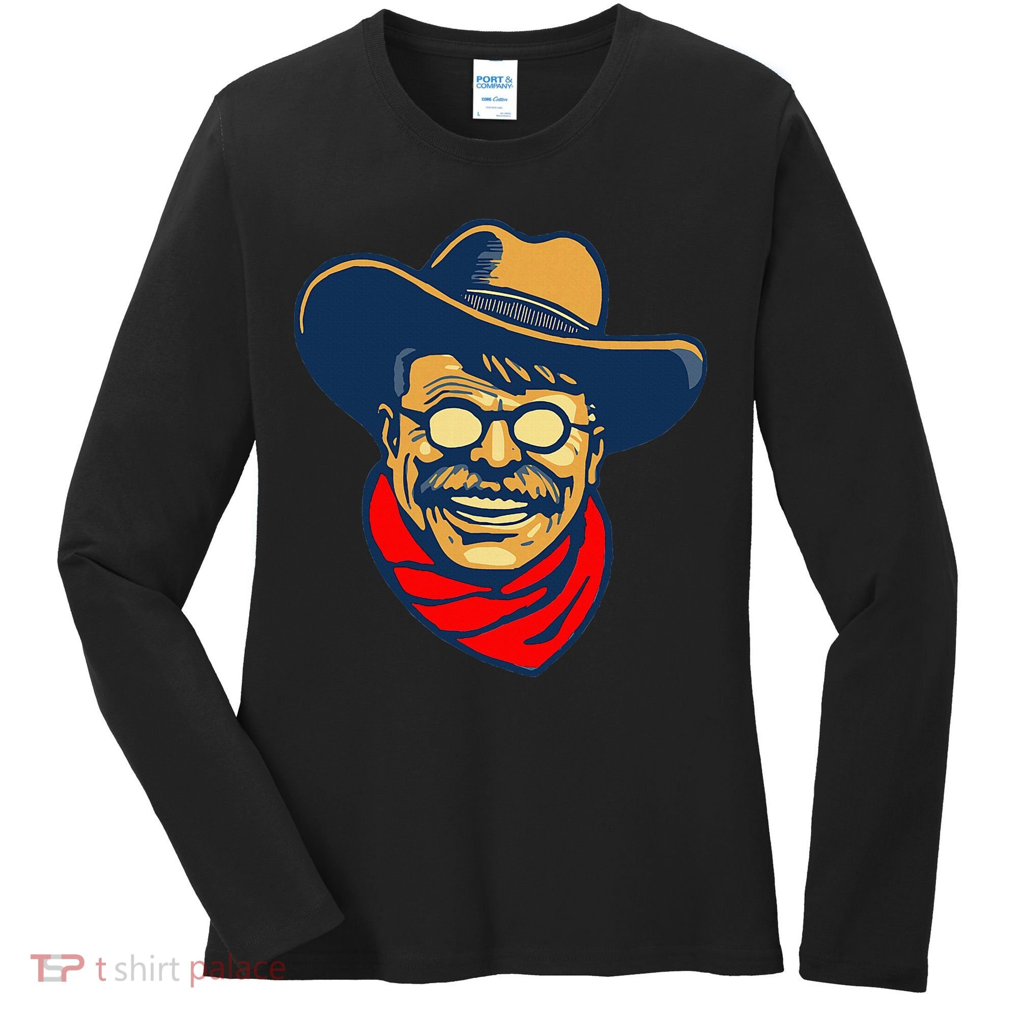 Teddy Roosevelt Rough Rider American National Parks Retro Women's Long Sleeve Shirt