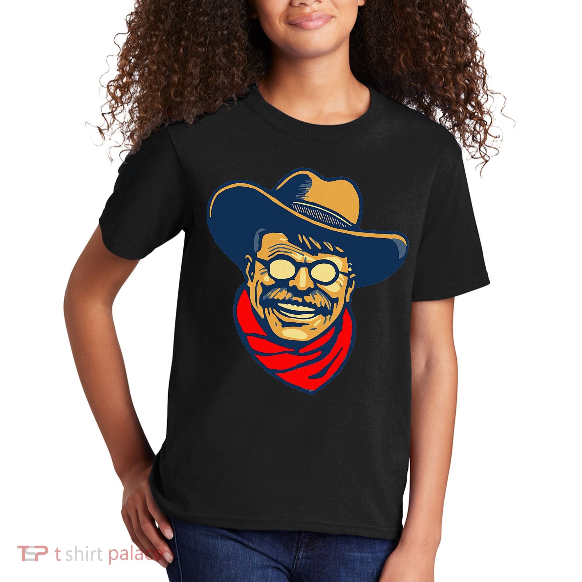 Teddy Roosevelt Rough Rider American National Parks Retro Kids T-Shirt