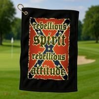 Texas Rebellious Spirit Attitude Golf Towel thumb 1